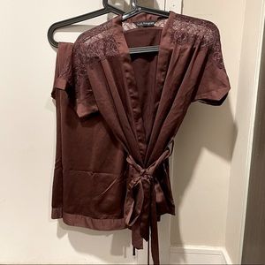 Autograph 2-Piece Maroon/Brown Pajama Set — Rosie for Autograph